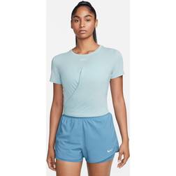 Nike Women's Dri-FIT One Luxe Twist Standard Fit Short-Sleeve Shirt Ocean Bliss/Reflective Silver