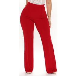 Fashion Nova Victoria High Waisted Dress Pants - Red