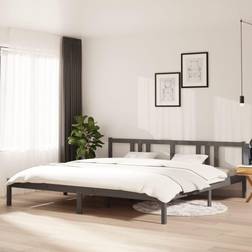 vidaXL grey, 200 Solid Wood Bed Frame