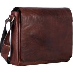 Leonhard Heyden Cambridge Leder-Umhängetasche M mit Tabletfach 13" Rotbraun