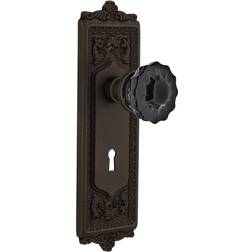 Nostalgic Warehouse Egg Dart Privacy Door Knobset with Black Crystal Knob