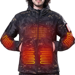 DEWBU Outdoor Soft Shell Electric Heating Coat - Camo Black