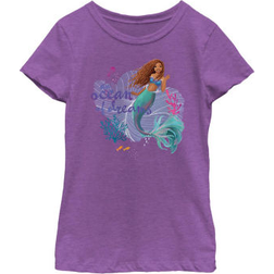Disney Girl The Little Mermaid Ariel an Ocean of Dreams Scene Graphic Tee Purple Berry