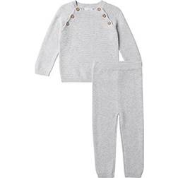 Stellou & friends baby knit set: sweater with pants Grey Melange, 3-6 Months