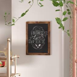 Flash Furniture Canterbury 18 Torched Wood Mount Magnetic Chalkboard Sign