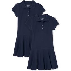The Children's Place Girls Uniform Pique Polo Dress 2-pack - Tidal
