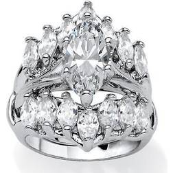 Palmbeach jewelry 5.98 tcw marquise-cut cz jacket bridal set in silvertone