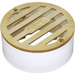 NDS 3 Brass Round Drainage Grate with PVC Collar