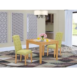 East West Furniture OXCE3-OAK-07 3Pc Dining Set