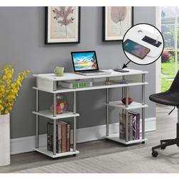 Convenience Concepts Designs2Go Student Charging Station White Writing Desk 15.8x47.2"
