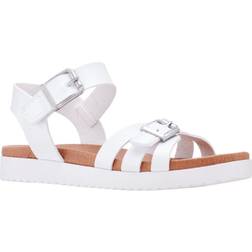 Nina Girl's Lacey Sandals - White/Tumbled Leather