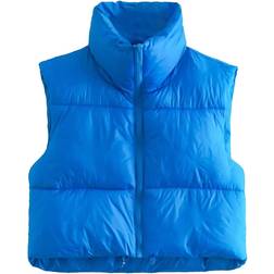 Keomud Women's Winter Crop Vest - Blue