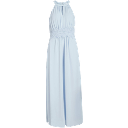 Vila Milina Pleated Halterneck Maxi Dress - Kentucky Blue