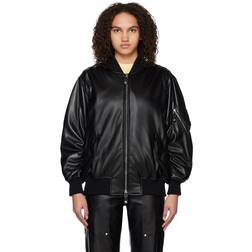 Stella McCartney Faux leather bomber jacket black