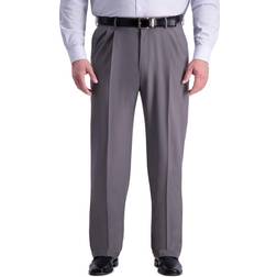 Haggar Big & Tall Premium Comfort 4-Way Stretch Pleated Dress Pants Grey grey x