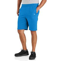 Carhartt Relaxed-Fit Midweight Fleece Shorts for Men Marine Blue Heather