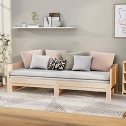 vidaXL brown, 90 Pine Pull-out Day Bed Sofa