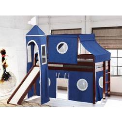 Jackpot Castle Low Loft Bed with Tower Loft Bed Cherry