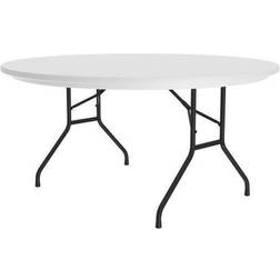 Correll Round Heavy-Duty Folding Table, 60" Blow-Molded Plastic, Gray Granite