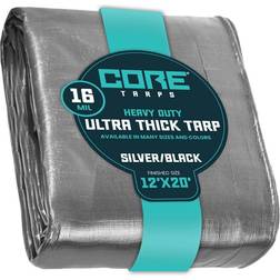 Core Tarps Silver/Black 16Mil 12 x 20 Tarp, CT-301-12X20