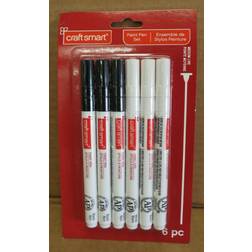 Craft smart black & white paint pen set, 6pc