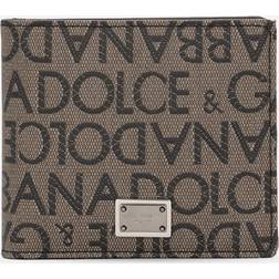 Dolce & Gabbana Brown Black Jacquard Bifold Wallet - 8Z072 MARRONE/NERO/B UNI