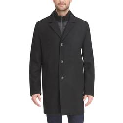 Dockers Men's Henry Wool Blend Top Coat, Black