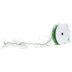Jam Paper Feather Ribbon 3 Yards Green Metallic 1/Pack