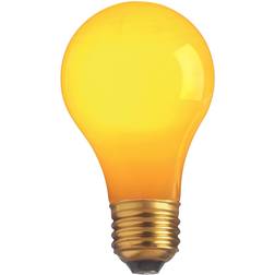 Satco s4987 60 watt a19 incandescent light bulb, ceramic yellow