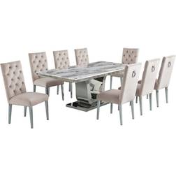 Best Quality Furniture Ada 9-Piece Dining Set