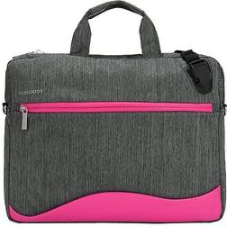 Vangoddy Wave Laptop Briefcase Gray/Magenta Nylon NBKLEA602
