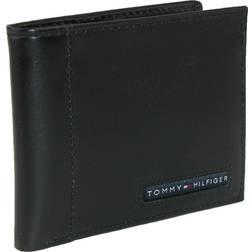 Tommy Hilfiger Authentic mens black leather passcase bifold wallet in gift box