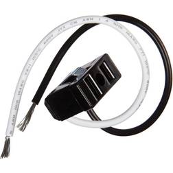 Outlet 2 prong blk 2 wire lead