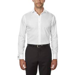 Calvin Klein $80 men regular-fit white french-cuff cotton dress shirt 17.5