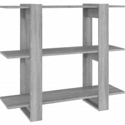 vidaXL grey sonoma Cabinet/Room Divider Book Shelf