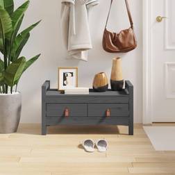 vidaXL Grey, 80 Hall Storage Bench