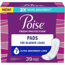 Poise Ultra Fresh Protection Long Incontinence Pads - 7 Drop