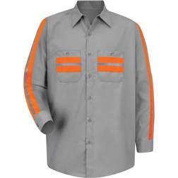 Red Kap Men's Enhanced Visibility Work Shirt, Medium, Multicolor