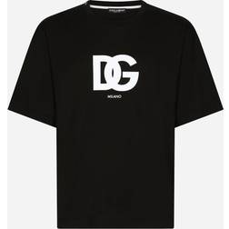 Dolce & Gabbana Cotton T-shirt With DG Logo Print - Black