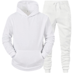 Tavorpt Men's 2 Piece Tracksuit - White