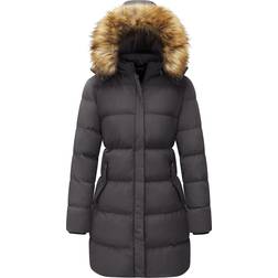 Wenven Women's Winter Thicken Puffer Coat Warm Jacket - Charcoal