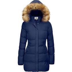 Wenven Women's Winter Thicken Puffer Coat Warm Jacket - Blue