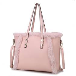 MKF Collection Liza Vegan Leather with faux fur Womens Tote Bag by Mia K