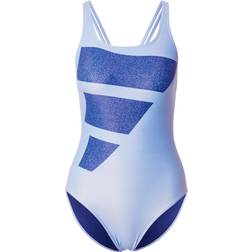 Adidas Big Bars Graphic Swimsuit - Blue Fusion/Victory Blue/White
