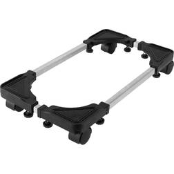 Vivo black large pc cart, cpu rolling stand, adjustable computer trolley