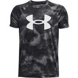 Under Armour Boys' Tech Logo Print Short Sleeve T-Shirt, Medium, Black/White