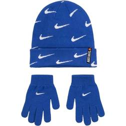 Nike Boys' 8-20 Knit Beanie Cap and Gloves Set Game Royal/White