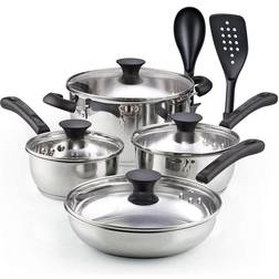 Cook N Home 02642, 10 Pieces Cookware Set with lid