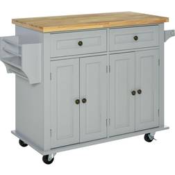 Homcom Kitchen Island on Rolling Cart Trolley Table
