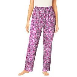 Woman Within Plus Lounge Pant in Raspberry Hearts Size 2X